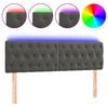 vidaXL LED Kopfteil Dunkelgrau 144x7x78/88 cm Samt