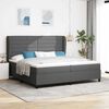 vidaXL Boxspringbett mit Matratze Dunkelgrau 200 x 200 cm Stoff
