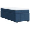 vidaXL Boxspringbett mit Matratze Blau 90x200 cm Stoff