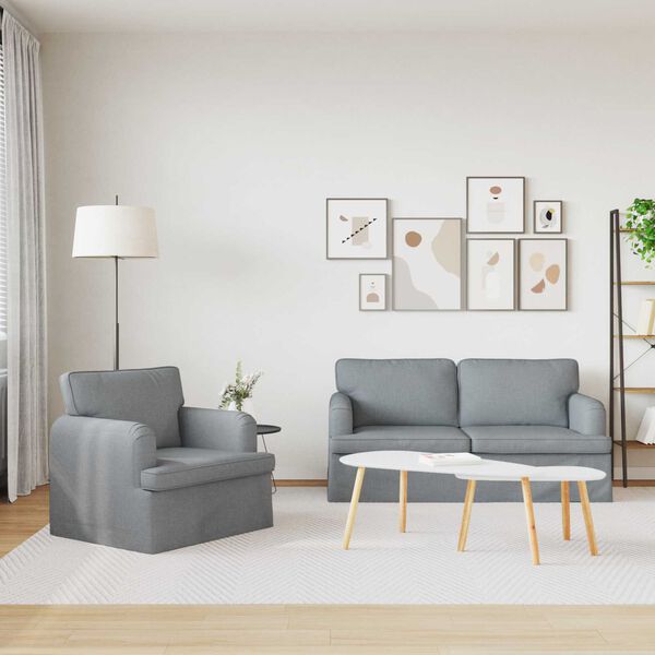 vidaXL Sofa 2 pcs Hellgrau 162 x 80 x 85 cm Stoff