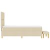 vidaXL Boxspringbett mit Matratze mit Kopfteil Creme 80 x 200 cm Stoff