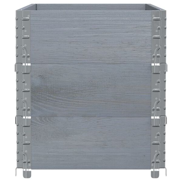 vidaXL Pflanzkasten Grau 100x50 cm Massivholz Kiefer