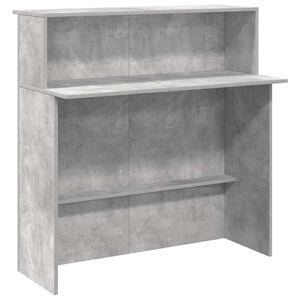 vidaXL Empfangstheke Betongrau 100x50x103,5 cm Holzwerkstoff