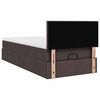 vidaXL Ottoman-Bett mit Matratze & LEDs Dunkelbraun 90x190 cm Stoff