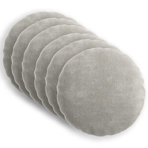 vidaXL Kissenbezug 6 stk. HEERLEN Hellgrau &Oslash; 60 cm Chenille-Stoff