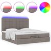 vidaXL Ottoman-Bett mit Matratzen & LEDs Taupe 200x200 cm Stoff