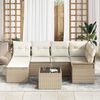 vidaXL Gartensofa-set mit Speicher 7 pcs Beige Poly-Rattan