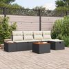 vidaXL Garten-Sofa-Set mit Kissen 6 pcs Schwarz Poly Rattan