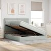vidaXL Bett mit Stauraum und LED Hellgrau 180 x 200 cm Samt