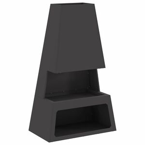 vidaXL Feuerstelle Schwarz 60 x 35 x 100 cm Wetterfeststahl
