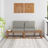 vidaXL Outdoor End Sofa mit Kissen 2 St&uuml;ck Nat&uuml;rlich und Hellgrau