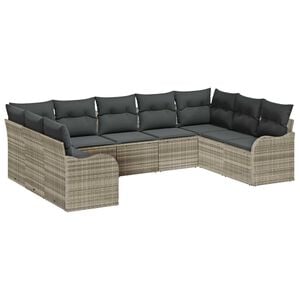 vidaXL Gartensofa-set Hellgrau Poly-Rattan