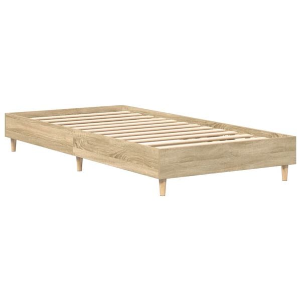 vidaXL Bettgestell ohne Matratze Sonoma-Eiche 75x190 cm Holzwerkstoff