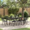 vidaXL Garten Essgruppe 9 pcs Schwarz Pulverbeschichteter Stahl