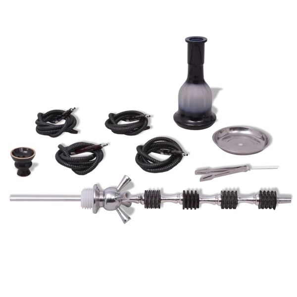 vidaXL Wasserpfeife/Hookah/Shisha mit 4 Schl&auml;uchen Schwarz XXL 83 cm