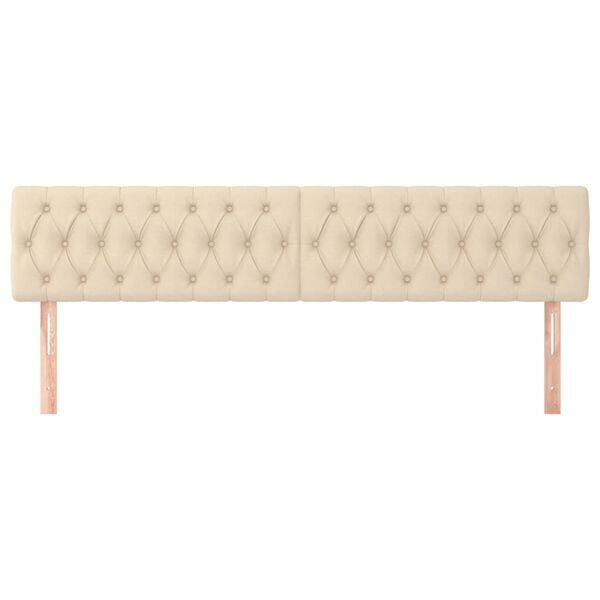 vidaXL Kopfteile Creme 180x7x78/88 cm Stoff
