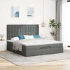vidaXL Ottoman-Bett mit Matratze & LEDs Dunkelgrau 160x200 cm Stoff