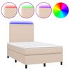 vidaXL Boxspringbett mit Matratze & LED Cappuccino-Braun 120x190 cm