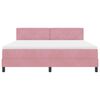 vidaXL Boxspringbett mit Matratze mit Kopfteil Rosa 180 x 200 cm Samt