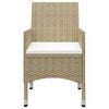 vidaXL 9-tlg. Garten-Essgruppe Beige