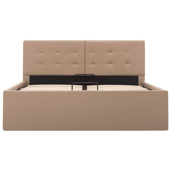 vidaXL Stauraumbett Hydraulisch Cappuccino-Braun Kunstleder 120&times;200 cm