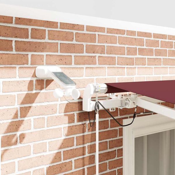 vidaXL Markise Automatisch mit LED Weinrot 300x250 cm