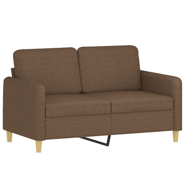 vidaXL 2-Sitzer-Sofa mit Zierkissen Braun 120 cm Stoff
