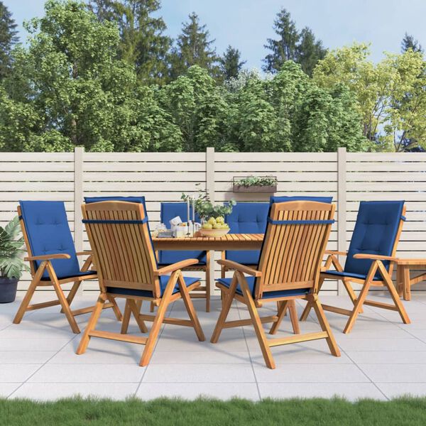 vidaXL Gartenst&uuml;hle mit Kissen 6 Stk. Massivholz Teak