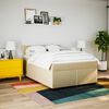 vidaXL Boxspringbett mit Matratze Creme 140x190 cm Stoff