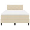 vidaXL Boxspringbett mit Matratze mit LED Creme 120 x 200 cm Stoff