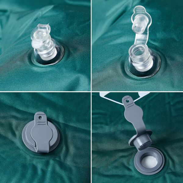 vidaXL Selbstaufblasende Isomatte mit Kissen Gr&uuml;n