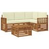 vidaXL Outdoor-Sofagarnitur 5 stk. Natur und Creme Polyester