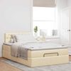 vidaXL Ottoman-Bett mit Matratze Creme 120x190 cm Stoff