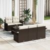 vidaXL Sofa Set mit Kissen 6 pcs Braun Poly-Rattan