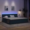 vidaXL Bett mit Stauraum und LED mit LED Dunkelblau 200 x 200 cm Samt