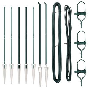 vidaXL Zaunpfosten 7 pcs Grün Ø32mm 170 cm Verzinkter Stahl