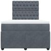 vidaXL Boxspringbett mit Matratze Dunkelgrau 120x200 cm Samt