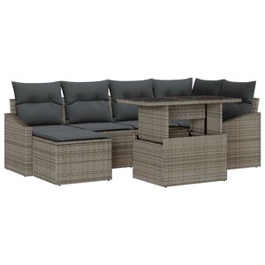 vidaXL Garten-Sofa-Set 7 stk. Grau