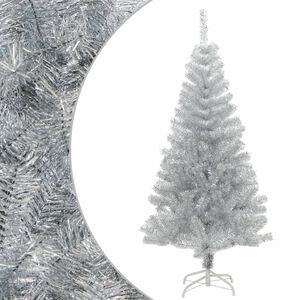 vidaXL K&uuml;nstlicher Weihnachtsbaum mit St&auml;nder Silber 120 cm PET