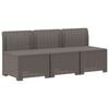 vidaXL 3-Sitzer Garten Sofa Rattan Look PP Hellgrau