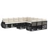 vidaXL Gartensofa-set 12 pcs Schwarz und Cremewei&szlig; Poly-Rattan