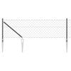 vidaXL Maschendrahtzaun mit Stacheln 10 x 0,4 m Grau Netz