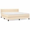 vidaXL Boxspringbett mit Matratze Creme 160x200 cm Stoff