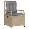 vidaXL 3-tlg. Garten-Essgruppe mit Kissen Beige Poly Rattan