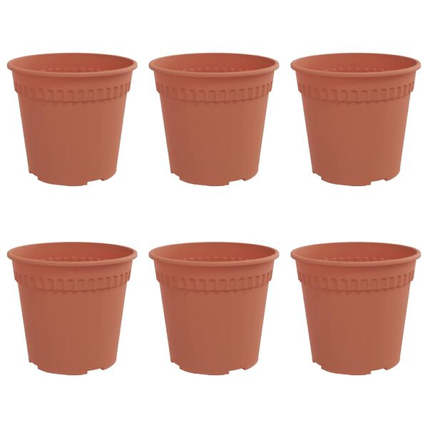vidaXL Runder Blumentopf 6 pcs Ziegelrot &Oslash; 17 x 14 cm Kunststoff