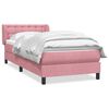 vidaXL Boxspringbett mit Matratze Rosa 80x220 cm Samt