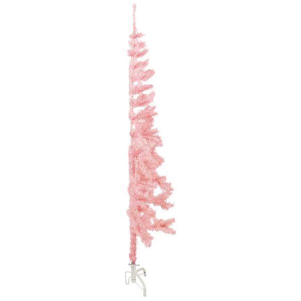 vidaXL Künstlicher Halb-Weihnachtsbaum mit Ständer Schlank Rosa 150 cm