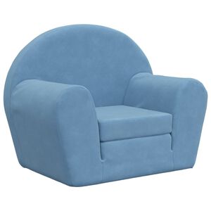 vidaXL Schlafsofa f&uuml;r Kinder Blau Weich Pl&uuml;sch