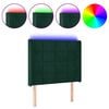 vidaXL LED Kopfteil Dunkelgr&uuml;n 83x16x118/128 cm Samt