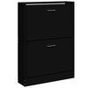 vidaXL Schuhschrank Schwarz 59x17x81 cm Holzwerkstoff